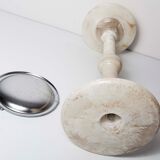 1930 white marble and chrome ashtray