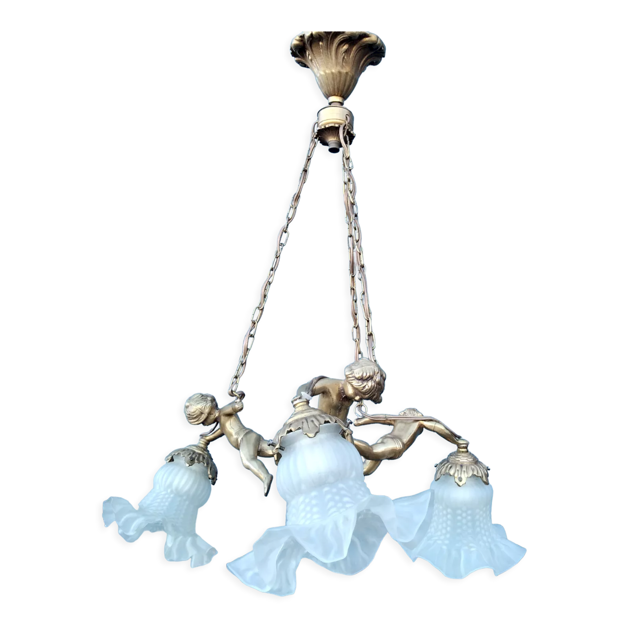 Bronze angel chandelier