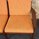 60s 70s Teak Sofa Couch 2er Svend Aage Eriksen for Glostrup Danish Design
