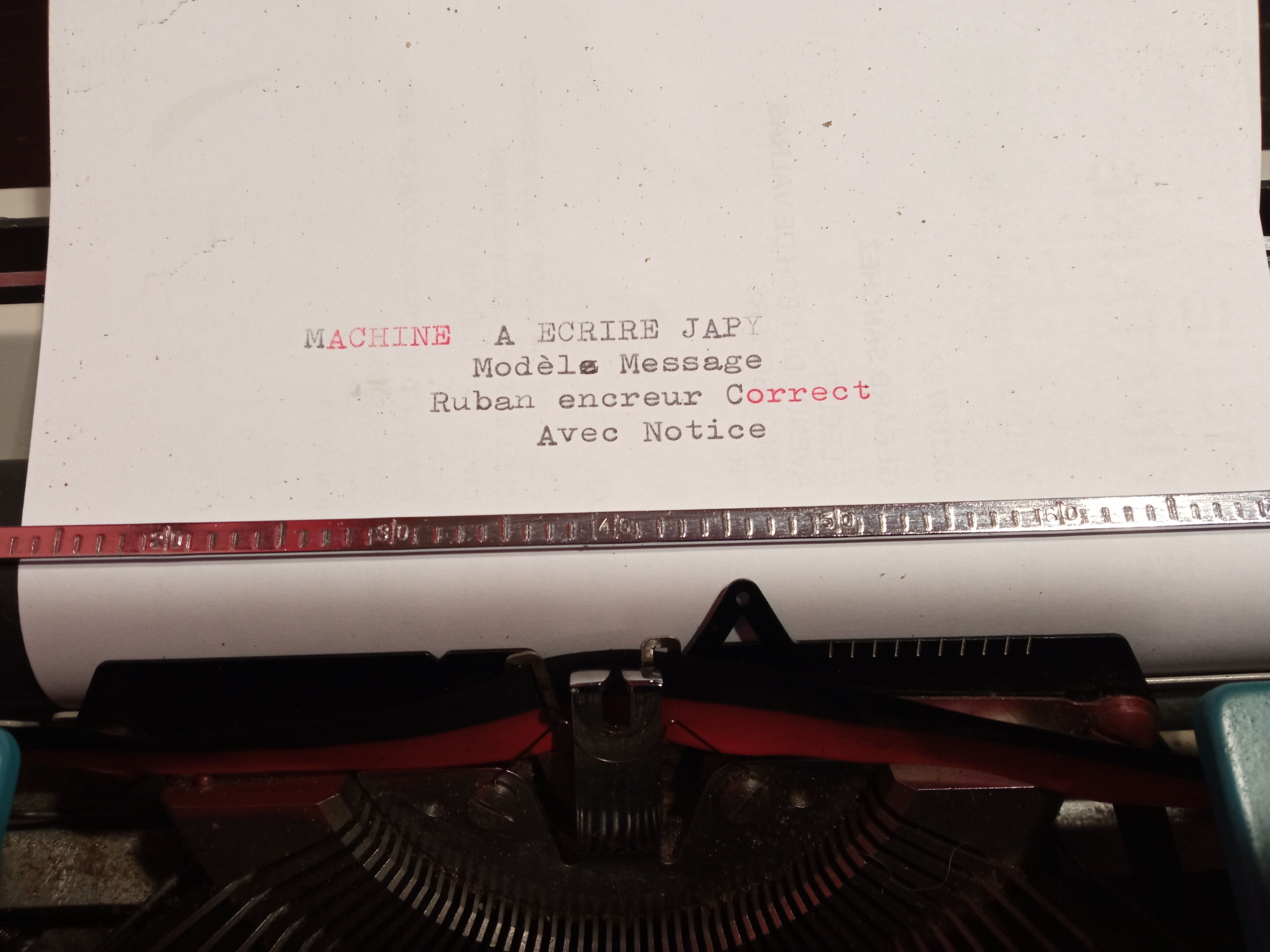 Machine type Japy Message with its box set