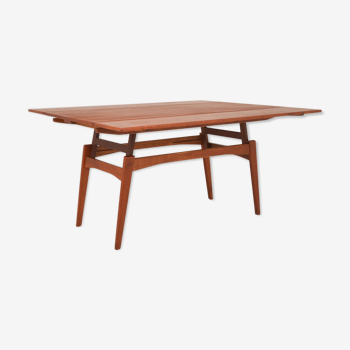 Scandinavian coffee table/ dining table in extendable and adjustable teak - 1960