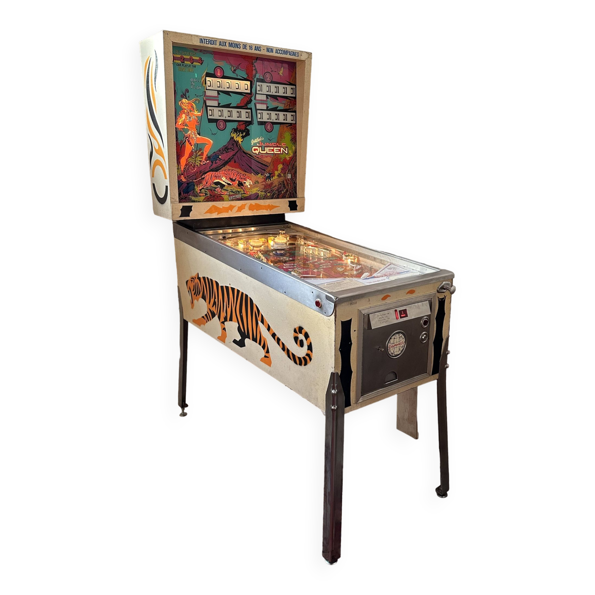 Pinball machine Jungle Queen Gottlieb USA 1977