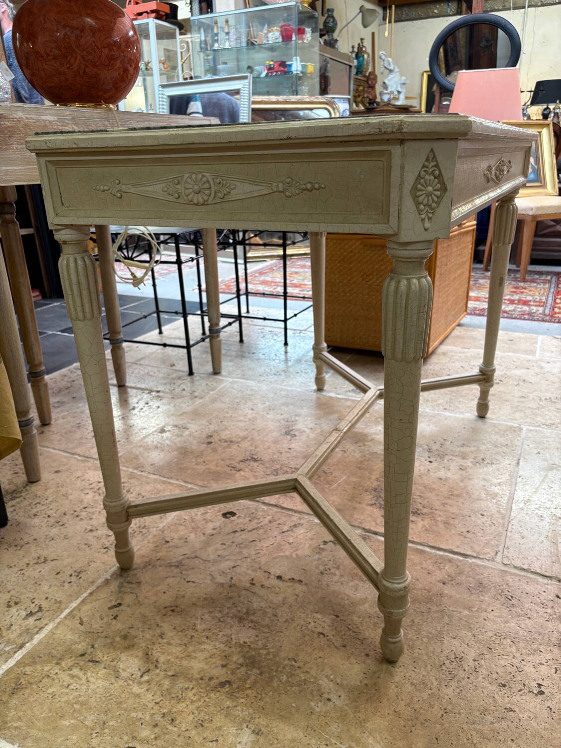 Table style Louis XVI en marbre vert