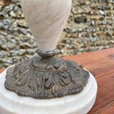 Marble lamp and vintage lampshade.