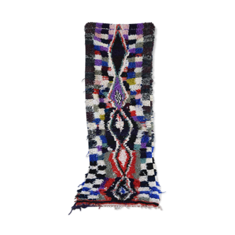 Boucherouite Moroccan rug in wool 180 cm x 60 cm