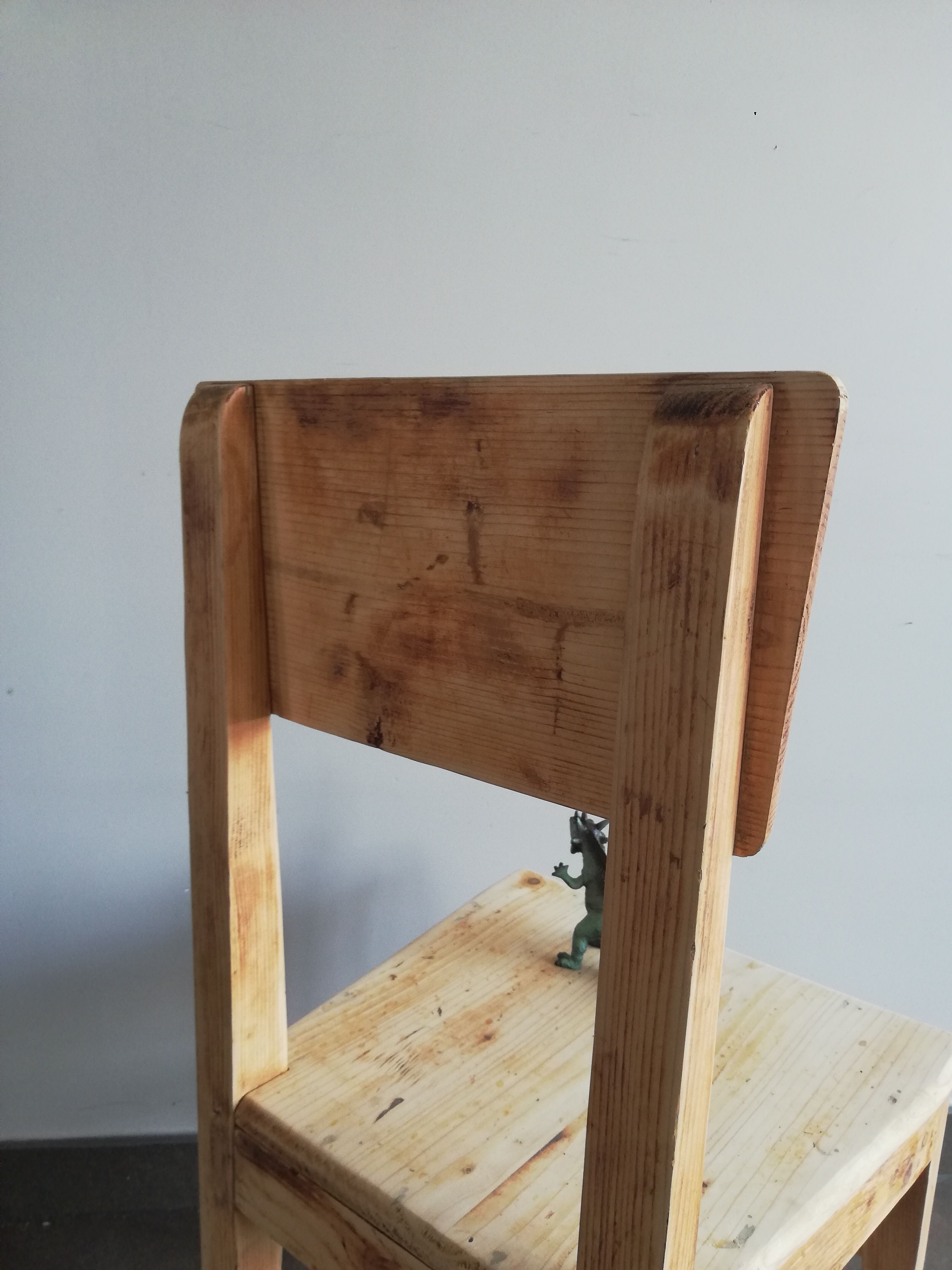 vintage wooden chair, 50s