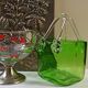 Blown glass bag vase