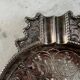 Antique silver-plated metal trinket tray