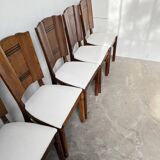 Set 6 chaises art déco chêne 1940