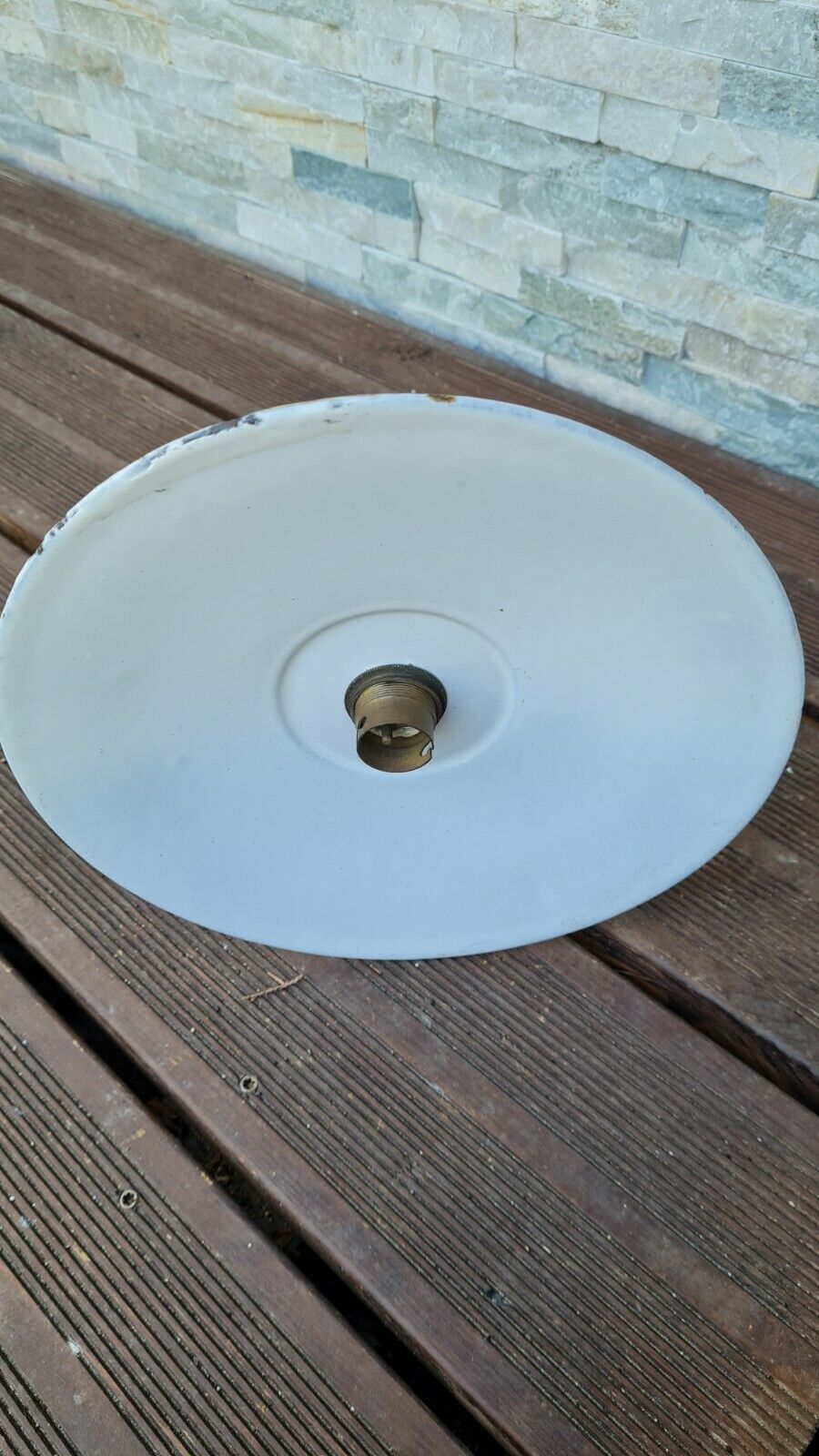 Exterior wall lamp gooseneck old vintage bowl