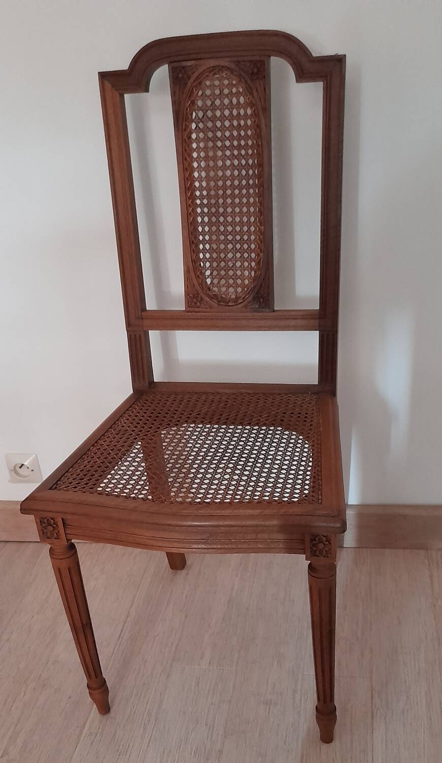 6 Louis 16 fluted pearwood chairs