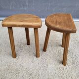 Pair of raw wood milking stools • Brutalist spirit & nature