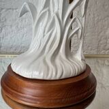 Porcelain lamp with pink flamingos from the 1980s.