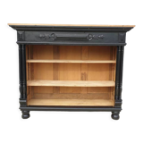 Neoclassical black wood bookcase with columns