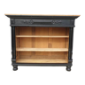 Neoclassical black wood bookcase with columns