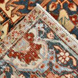 1960s Antique Red & Navy Blue Classic Persian Rug, 287x386Cm