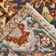 Tapis persan classique antique rouge et bleu marine des années 1960, 287x386 cm