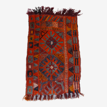 Ancien tapis Berbère ethnique fait main