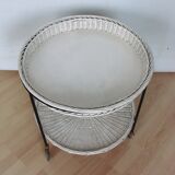 Rattan table on wheels, 1960s.