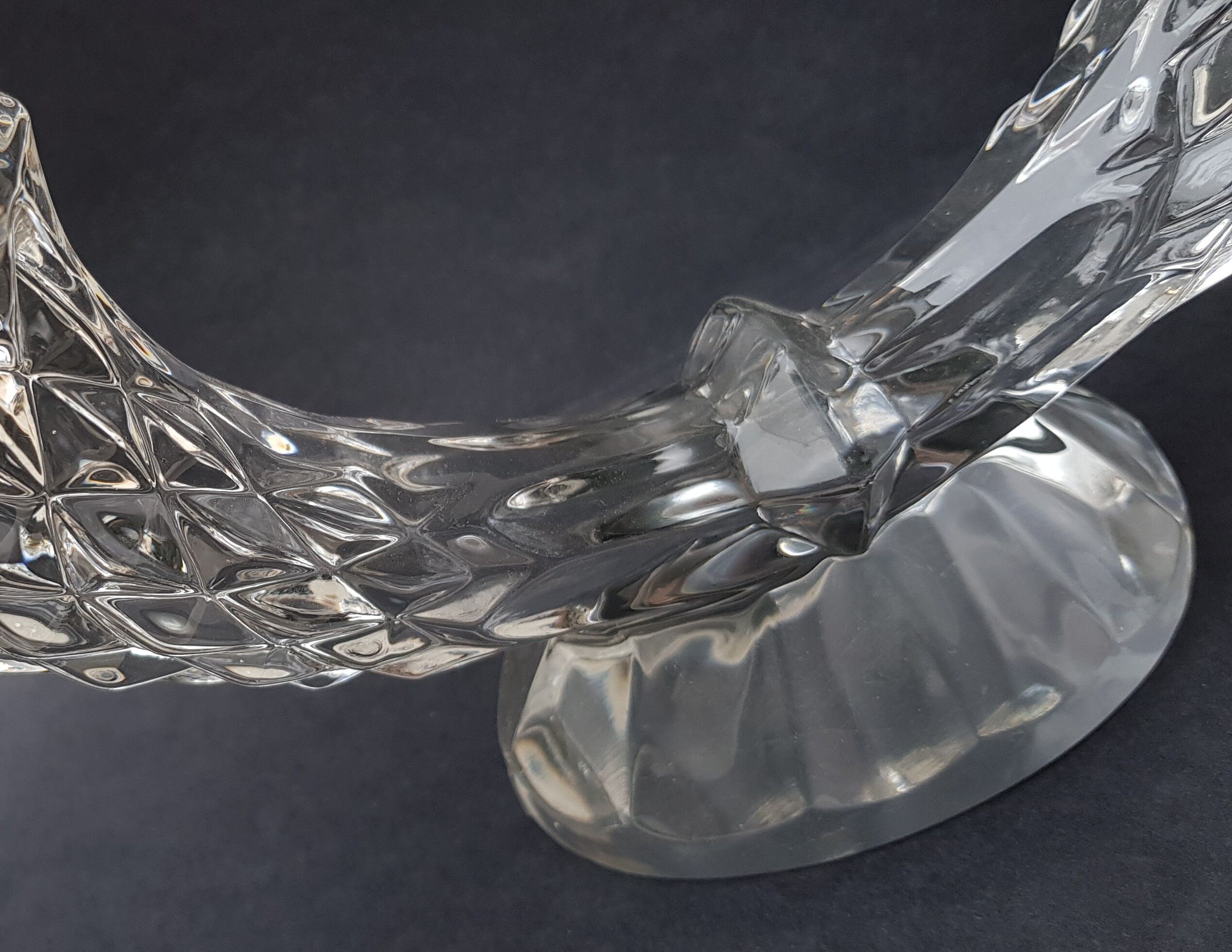 70s chiseled crystal chandelier duo