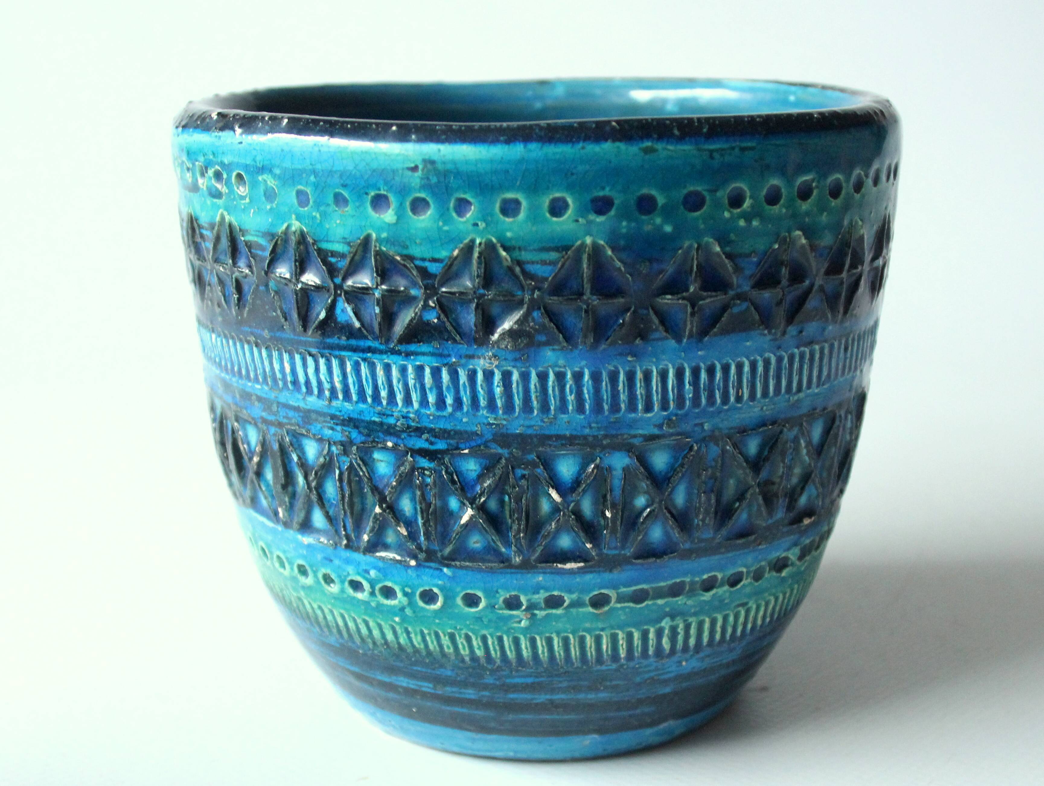 Small bitossi planter - designed by Aldo Londi - marked - vintage