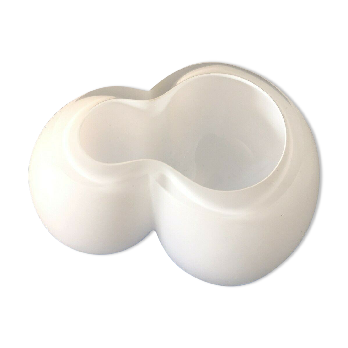 Free-form design vase thick white glass