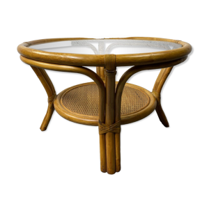 Table Basse en Rotin - plateau