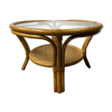 Rattan Coffee Table with glass top