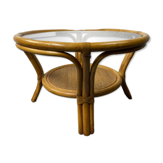 Rattan Coffee Table with glass top
