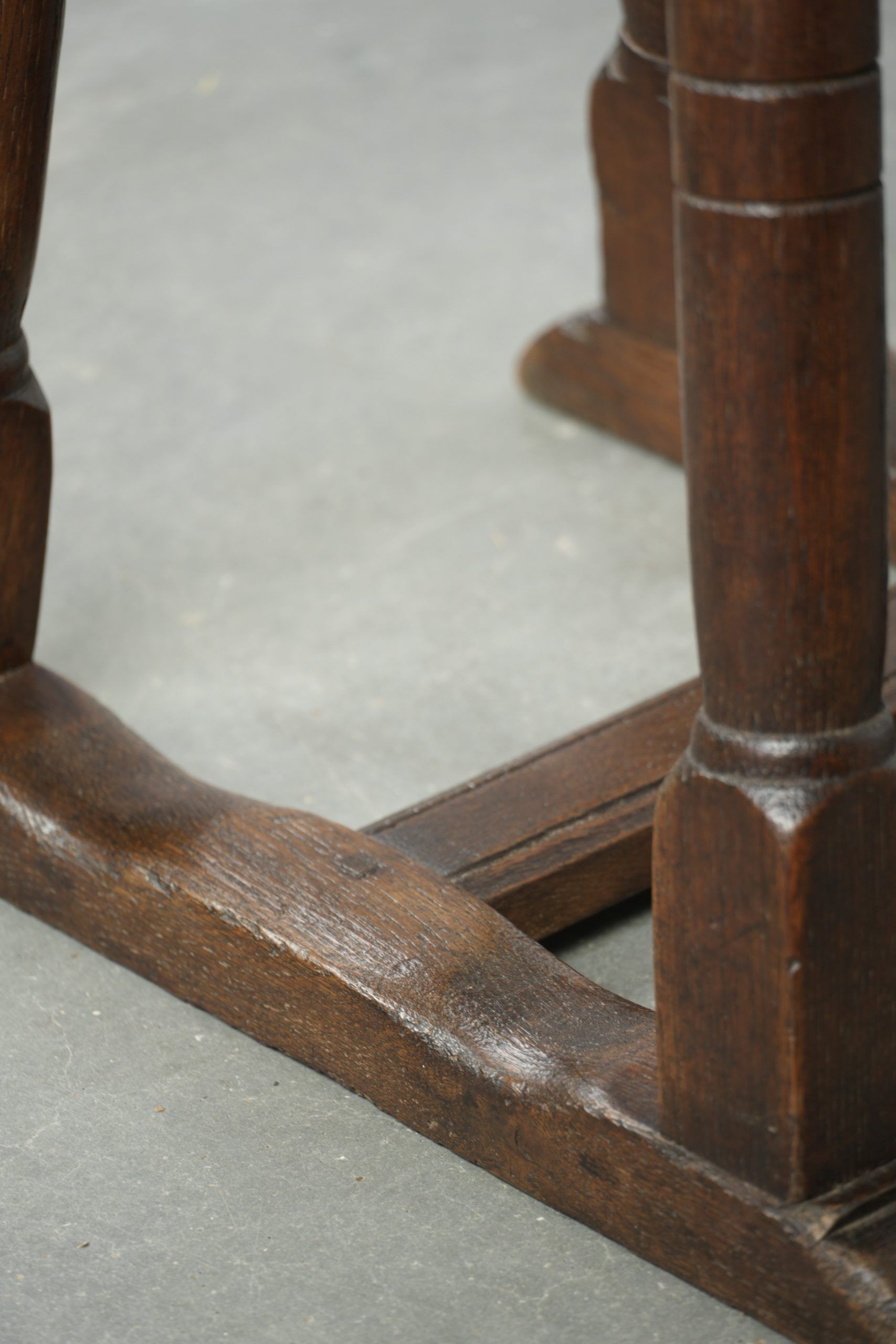 Antique Dutch oak stool from the early 19th century with a nice design
