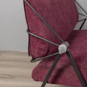 Vintage 70s burgundy fabric sofa Formanova design