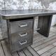 Strafor desk in brushed metal