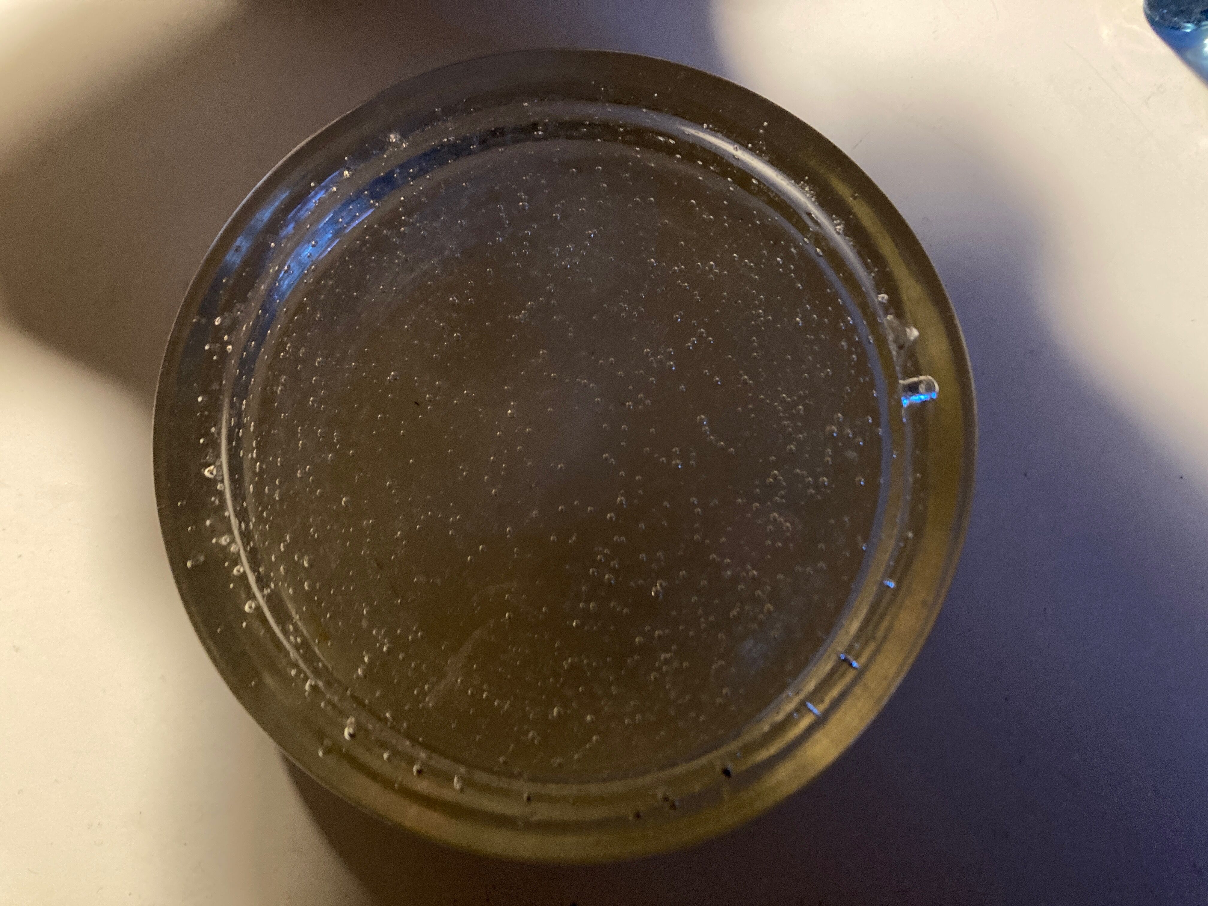 Product BHV empty pocket bottom bubble glass transparent 1960