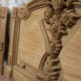 Set of wall panels headboard in carved wood, unique piece