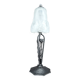 Art Deco Wrought Iron Lamp, Floral Tulip signed Degué, France, c. 1930
