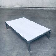 Postmodern Italian Carrara Marble Low Coffee Table, 1970s