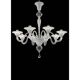 Modern Venetian Murano Glass Chandelier in Transparent and White Tones