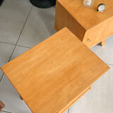 Vintage bedside table with tapered legs