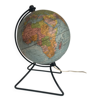Vintage 1960s Perrina Glass World Map Globe - 24 cm