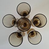 Serie de 6 verres fumés 70's