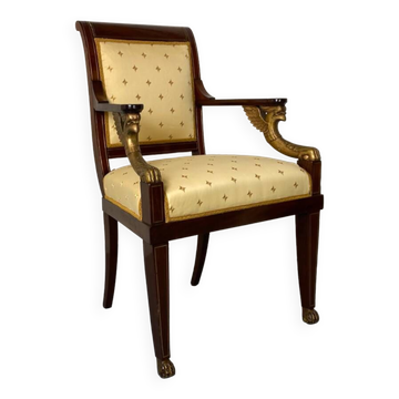 French antique Empire high armchair