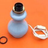 Pied de lampe sur pied douche Verre bleu façon opaline