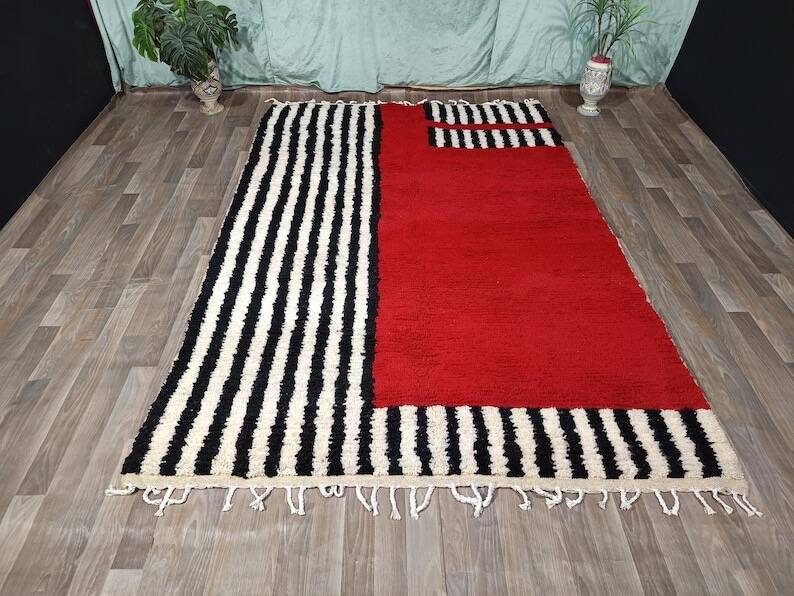 Tapis berbère en laine pure fait main traditionnelle taille 150/250 cm