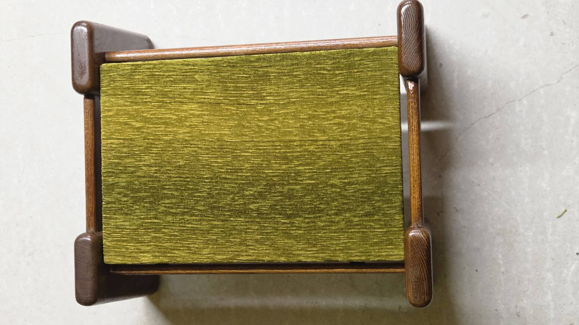 Brutalist oak footstool end table – 1970s