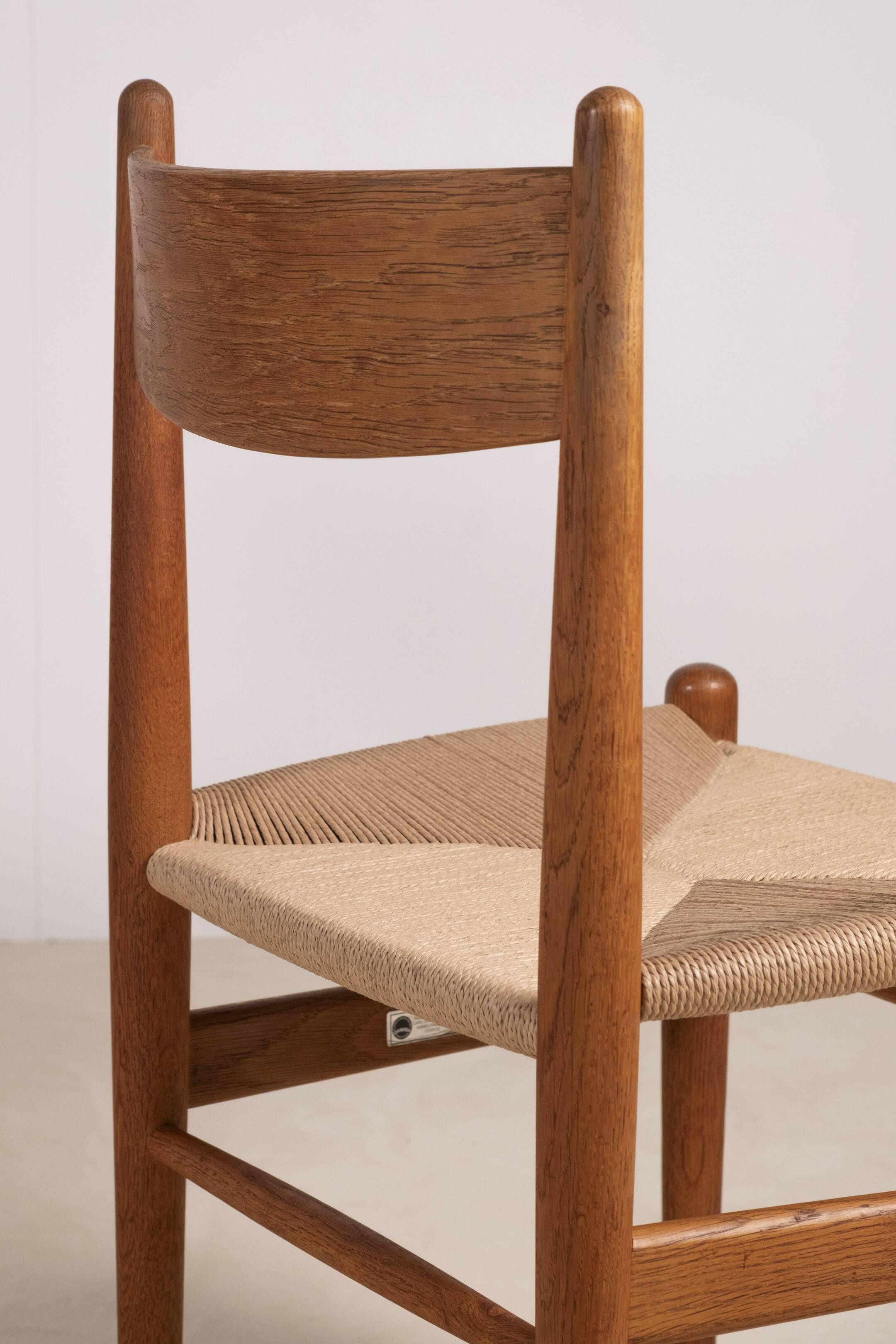 6x Hans J. Wegner Dining Chair CH36 in Oak, 1970s Denmark