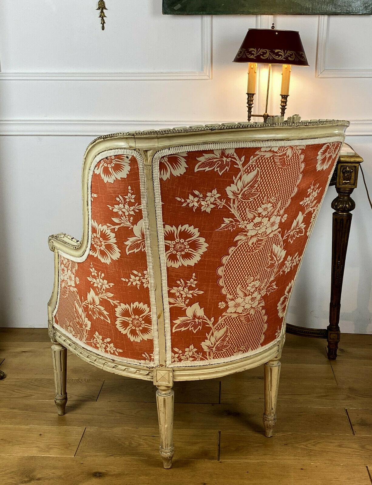 Two shepherdesses in moulded wood and carved Louis XVI style