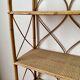Bookcase shelf in braided wicker, bamboo and rattan