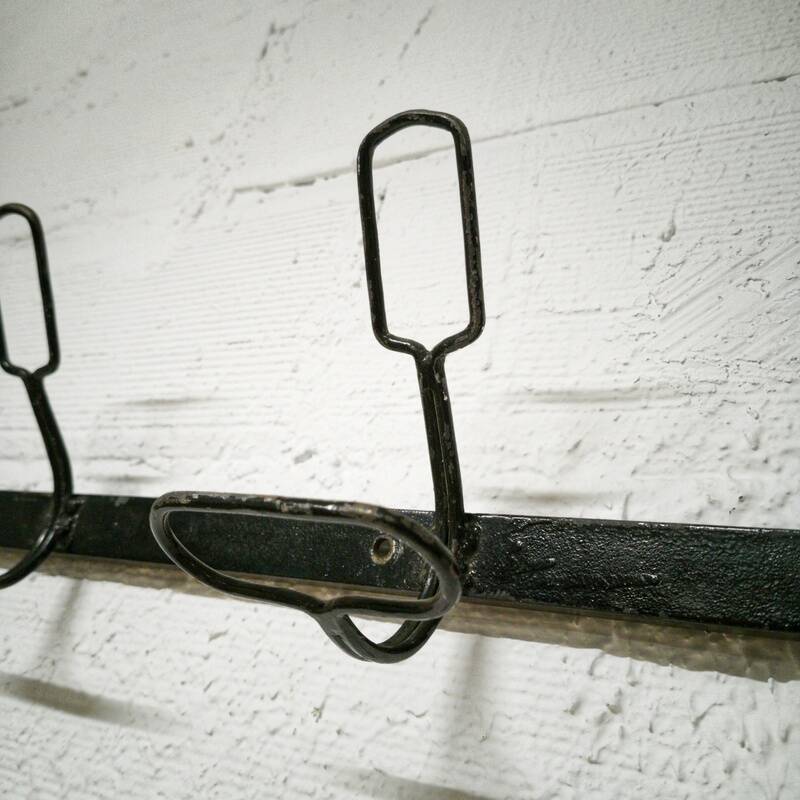 Iron wall coat rack with 7 double hooks