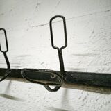 Iron wall coat rack with 7 double hooks