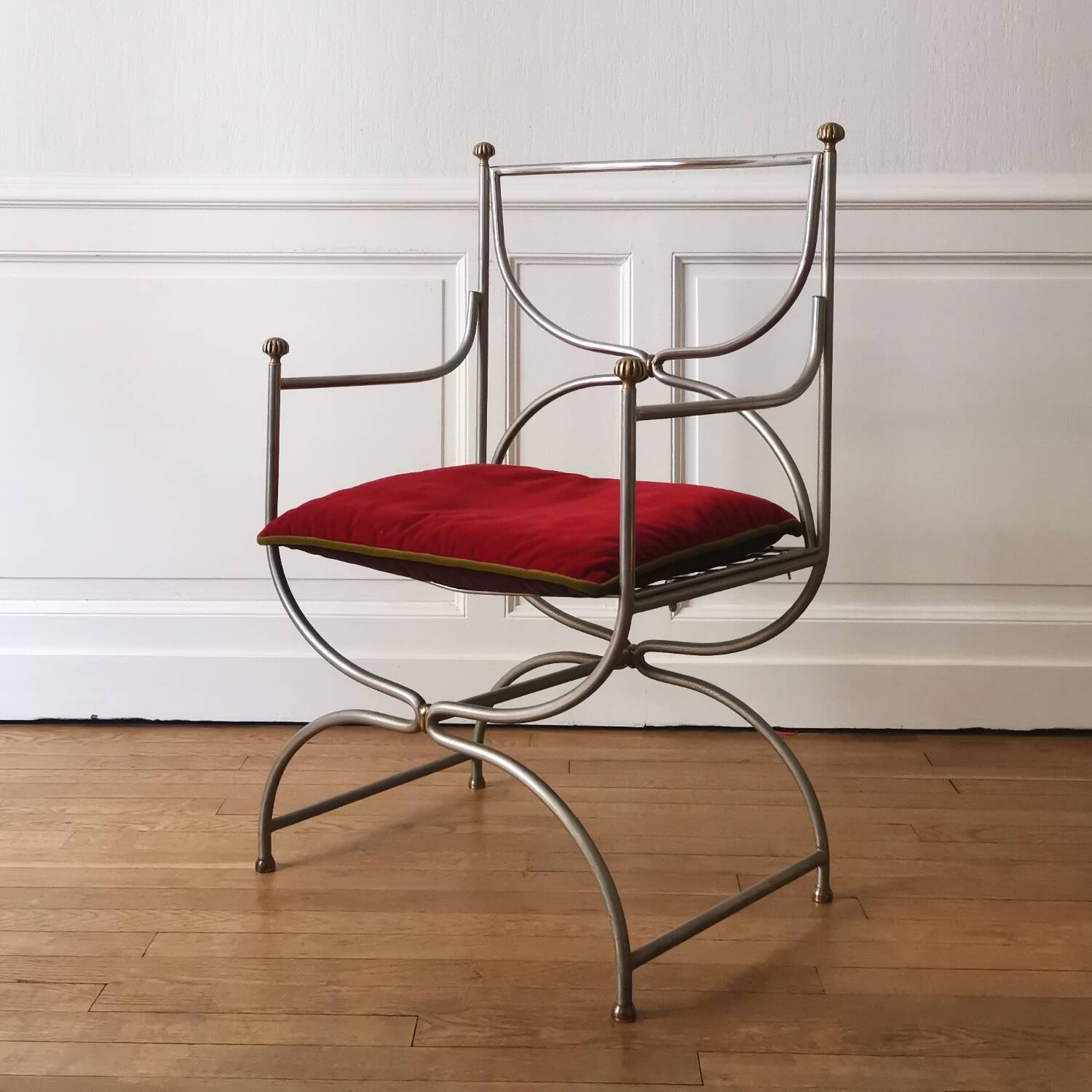 Curule armchair, Maison Jansen, 1970